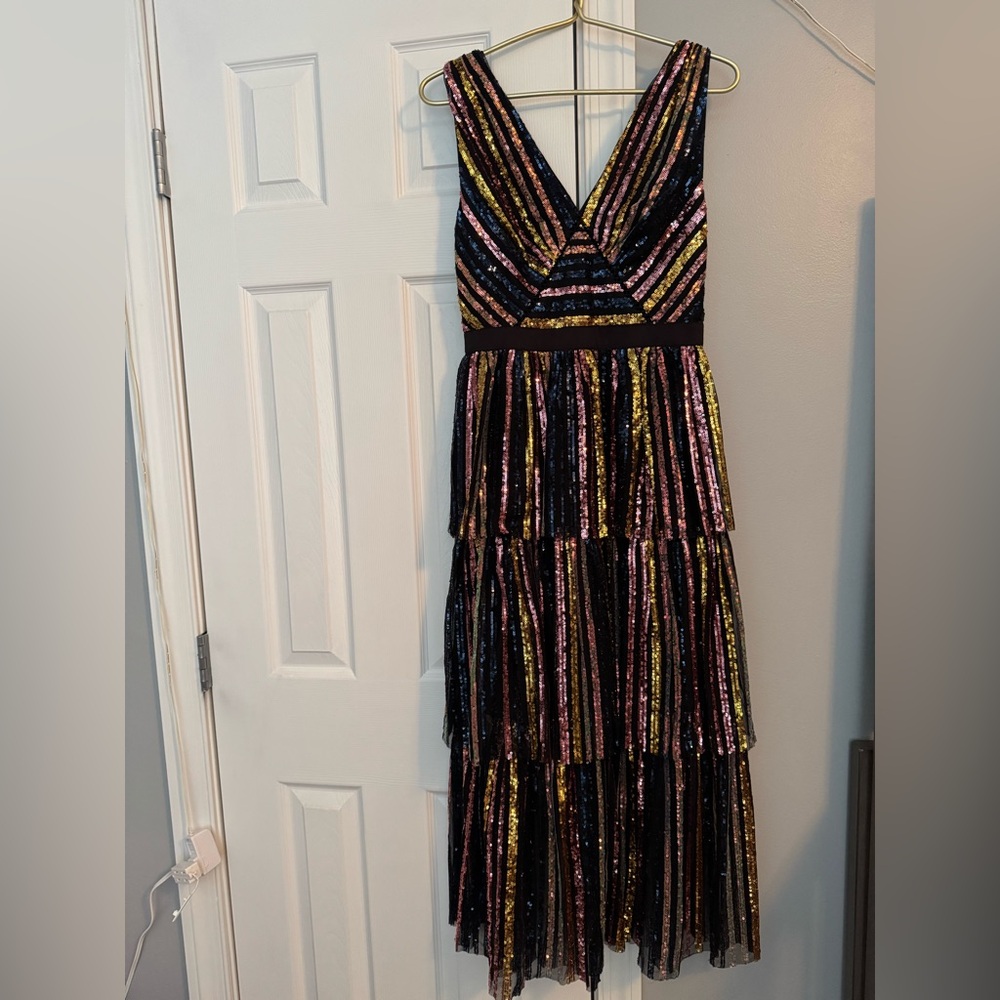 NWT Self-Portrait Sequin Midi Dress